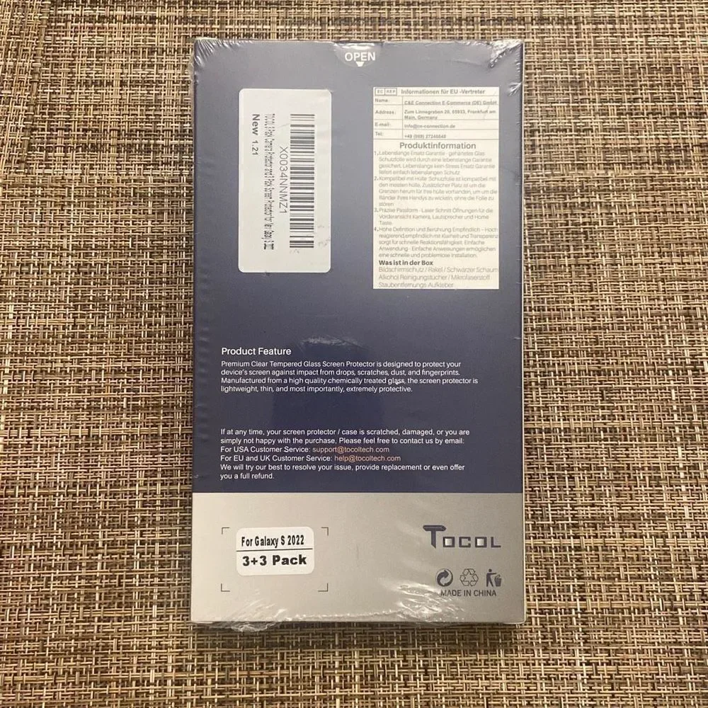 Tocol 3 Pack Camera Protector & 3 Pack Screen Protector Galaxy S 2022 New in Box